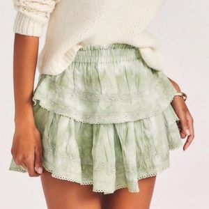 LoveShackFancy Mini Skirt in Miss Green